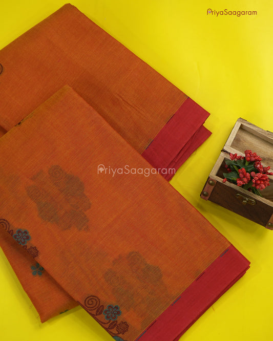 Sunshine Orange Handloom Cotton - N523