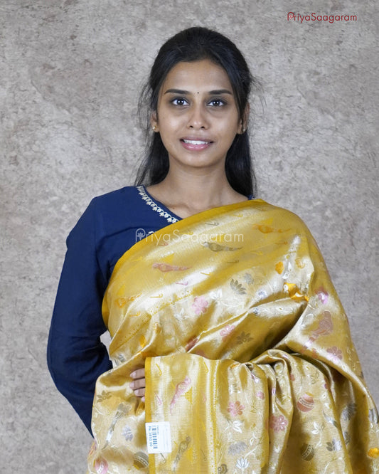 Golden Yellow Banaras Silk - PB5565