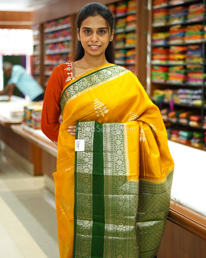 Yellow Green Chiniya Raw Mango Silk - PD1067