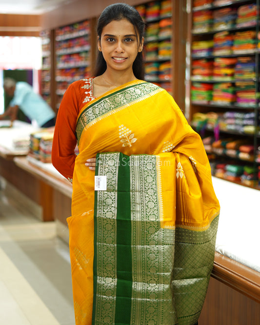 Yellow Green Chiniya Raw Mango Silk - PD1067