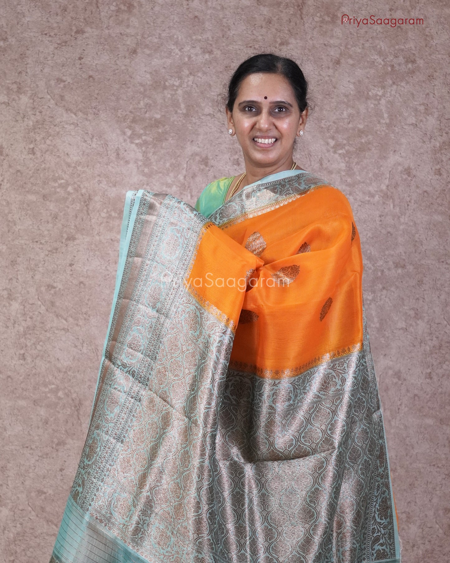 Orange Contrast Kora Organza - PC3213