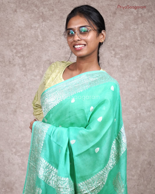 Seafoam Green Pure Chiffon Georgette - PB5311