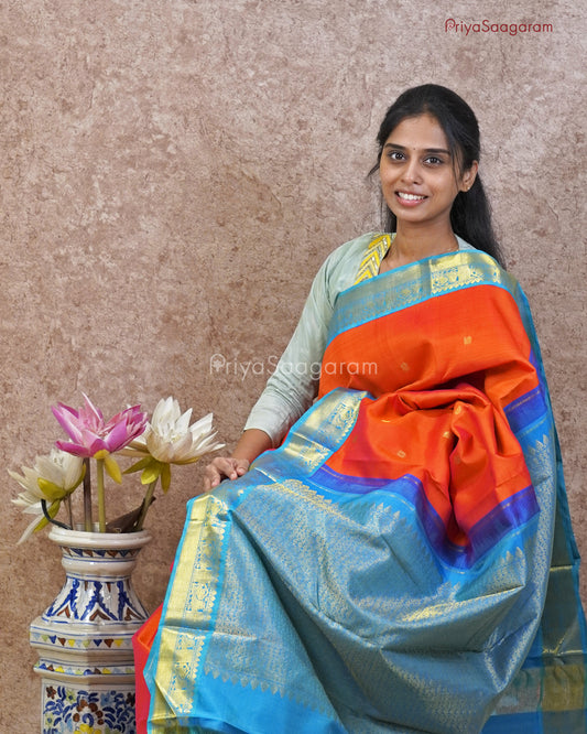 Crimson Red Korvai Kanchipuram - M14239