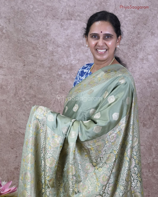 Patel Pista Green Katan Silk - PC3640