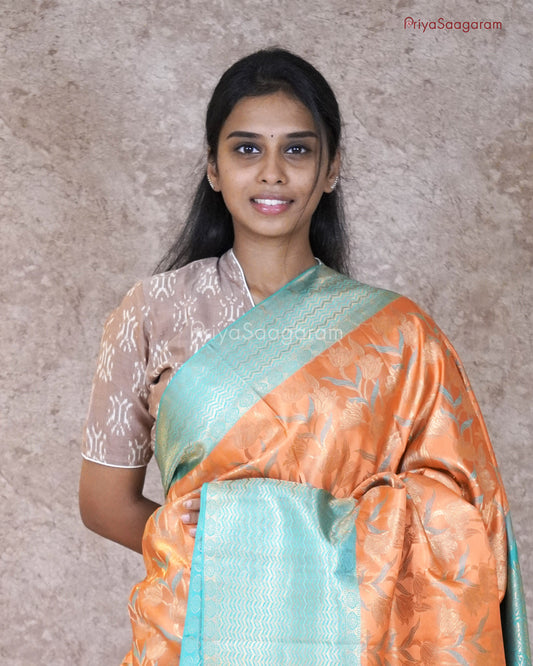 Coral Orange Kanchipuram - M2865