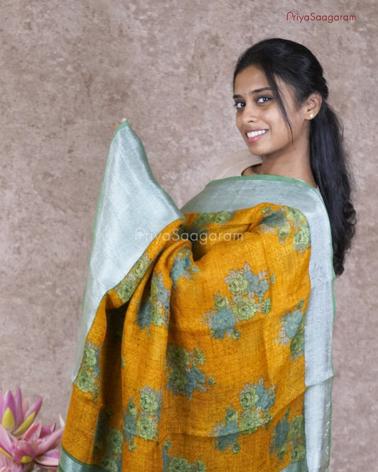 Caramel Gold Silk Linen - PB5055