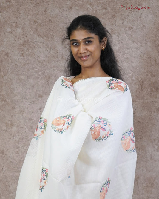 White Embroidery Kota - PC3573