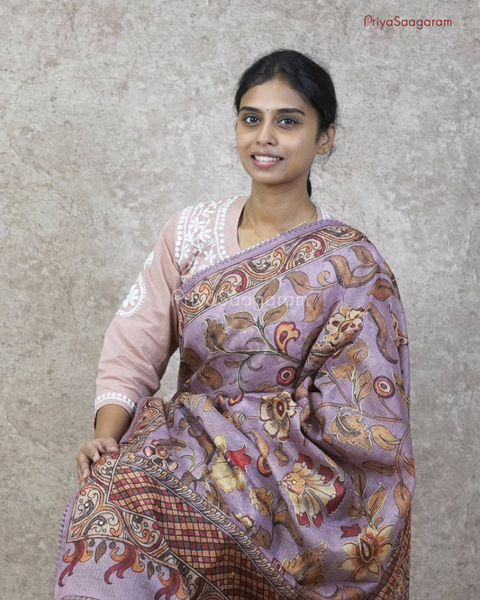 Purple Kalamkari Aari Kota - PC3295
