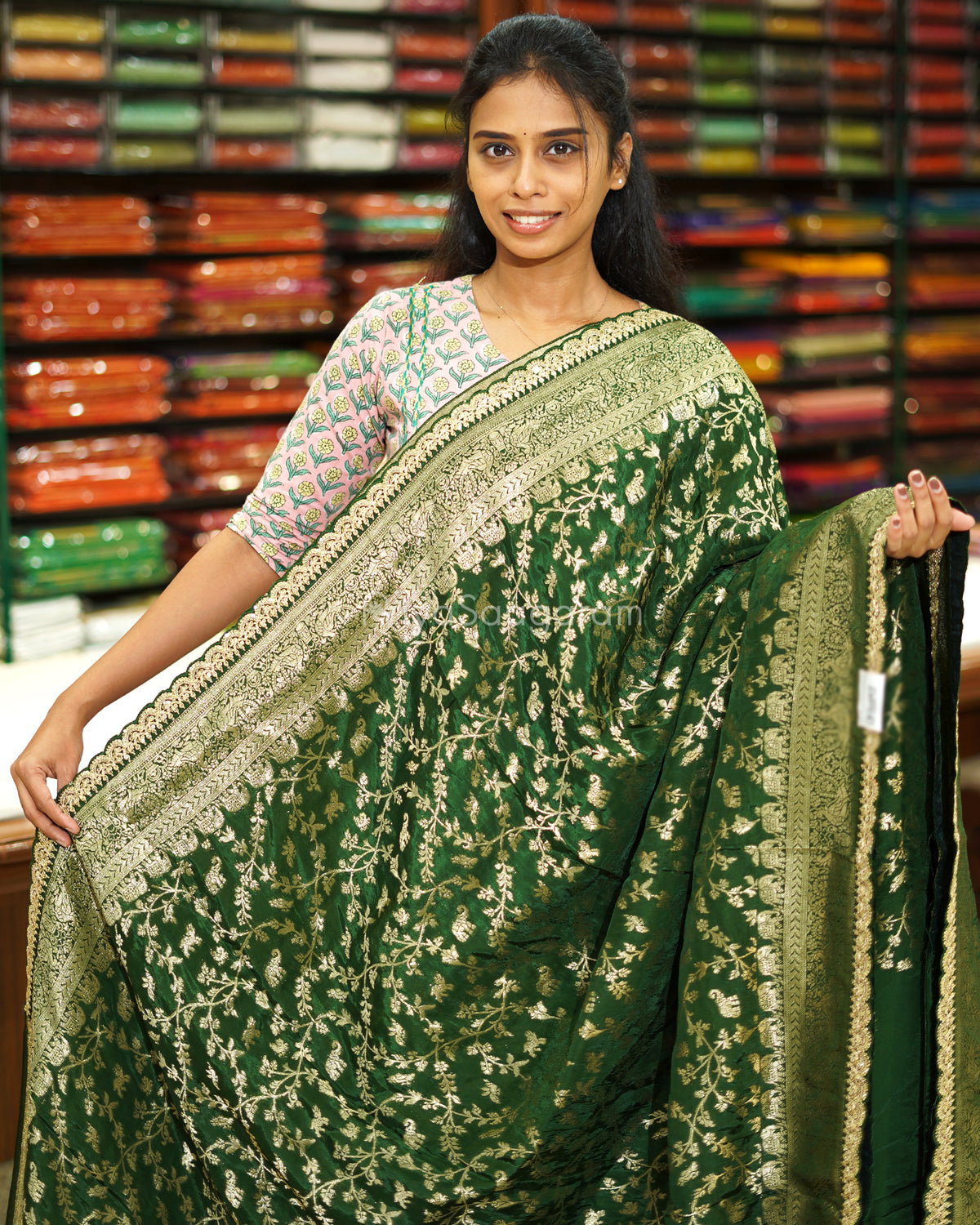Green Designer Banaras Silk - PE598