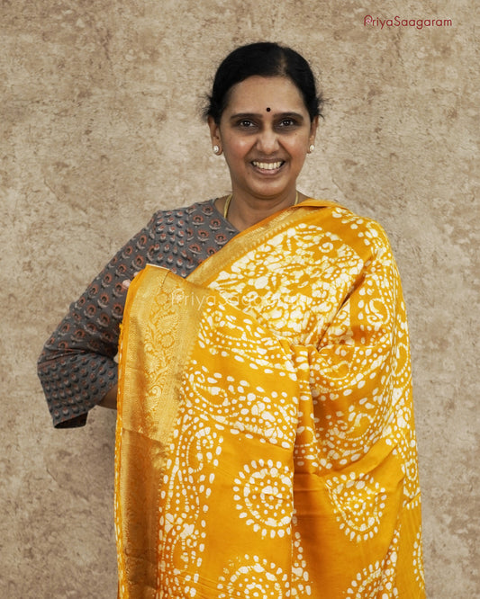 Mango Yellow Batik Crepe - PC3288
