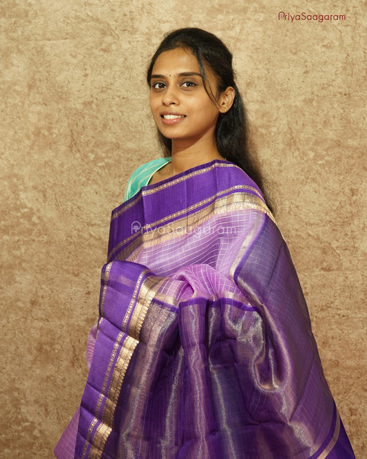 Classic Lavender Banaras Organza - PD1058