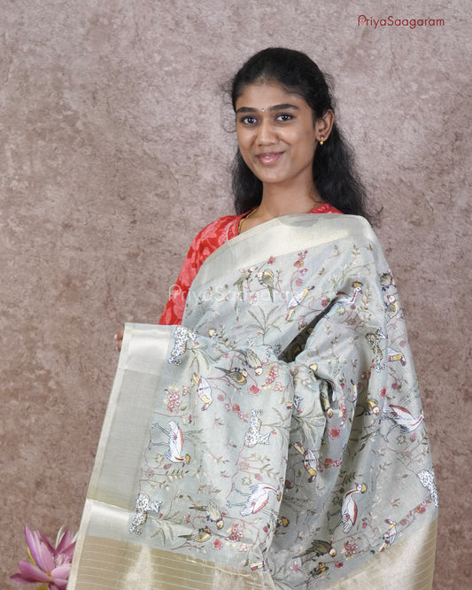 Blue Vanasingaaram Tissue Silk - PC3564