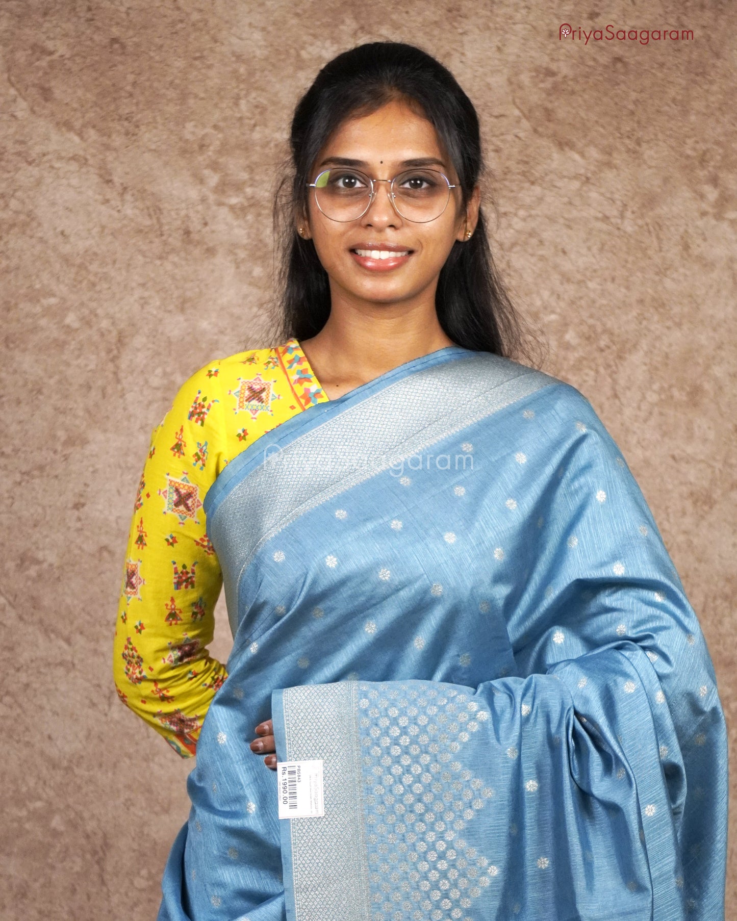 SkyBlue Banaras Tussar - PB5843