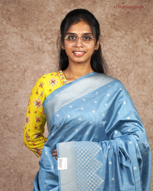 SkyBlue Banaras Tussar - PB5843