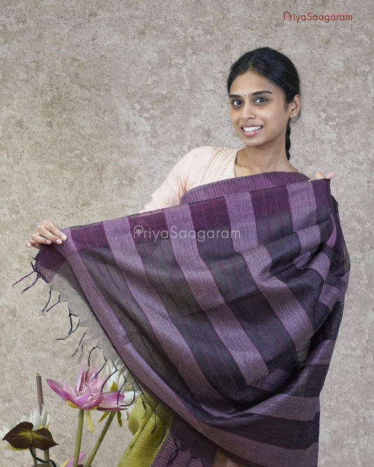 Sangria Purple Organza Tussar - PC2898
