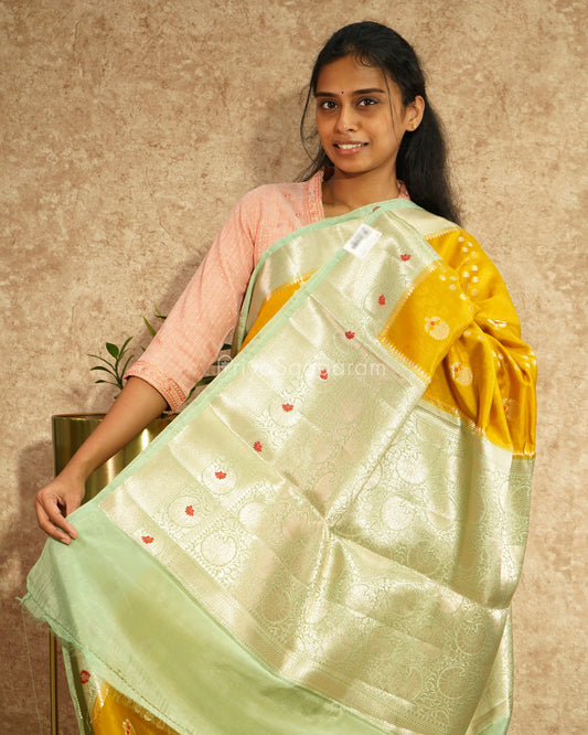 Yellow Blue Raw Mango Silk - PD4249