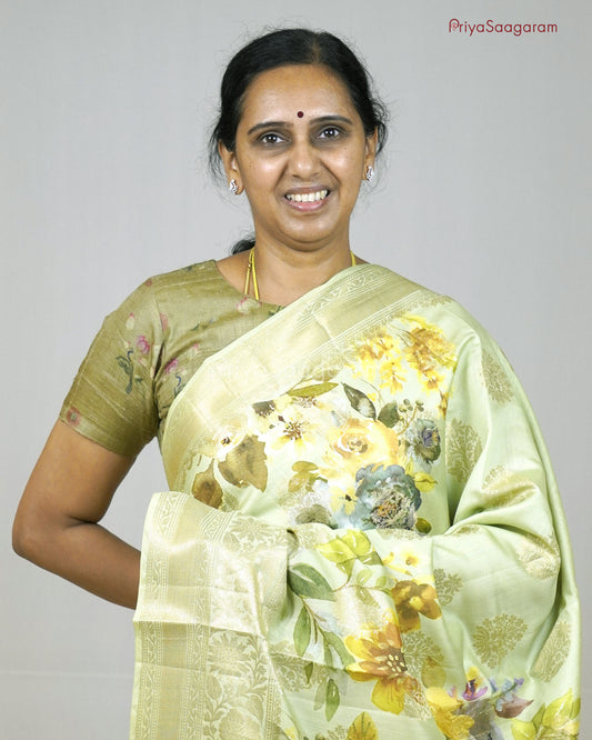 Lime Green Chiniya Silk - PB1854