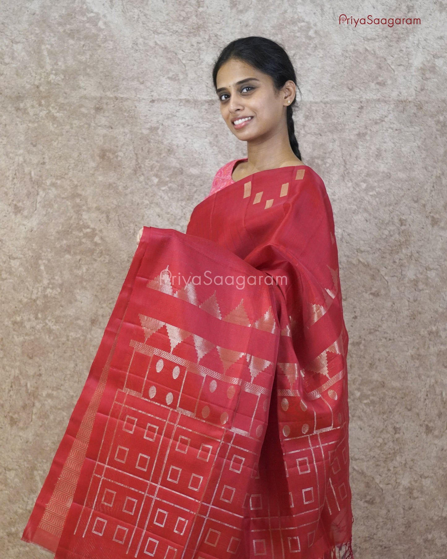 Rich Red Kora Soft Silk - PD152