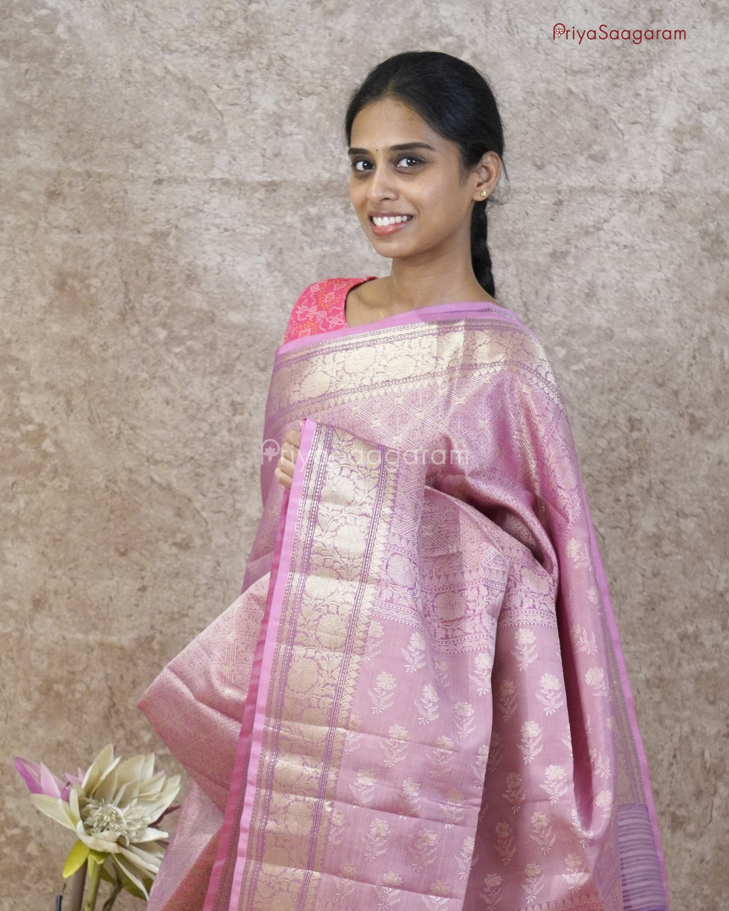 Blushing Purple Muslin Silk - PD69