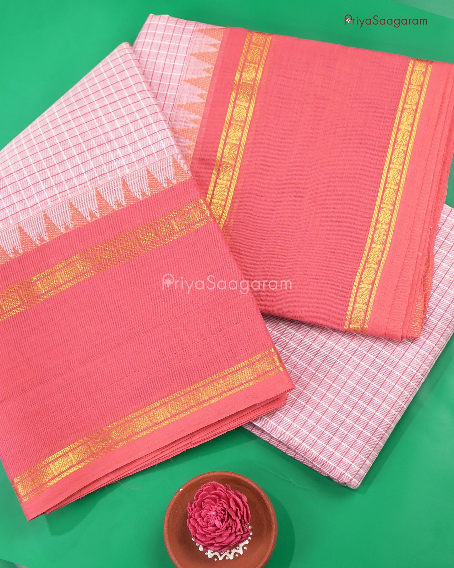 Rose Pink Chettinad Cotton - N95