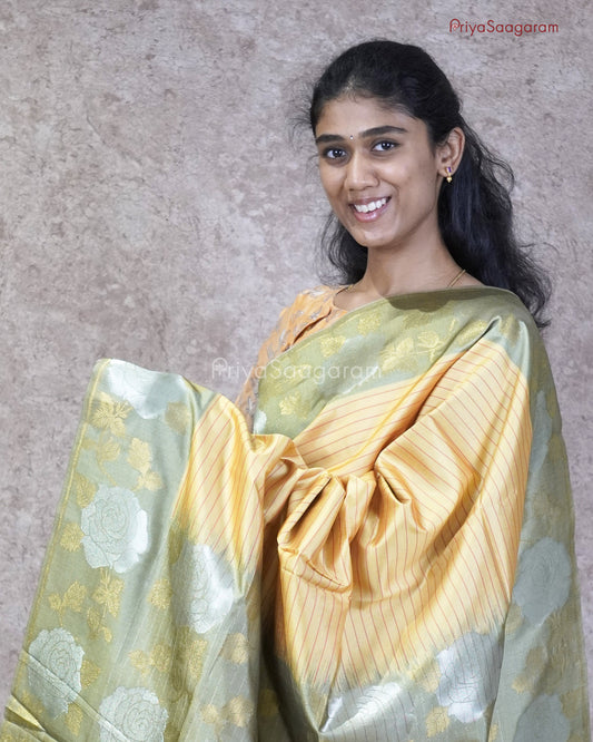 Mango Yellow Dupion Tussar - PC3767