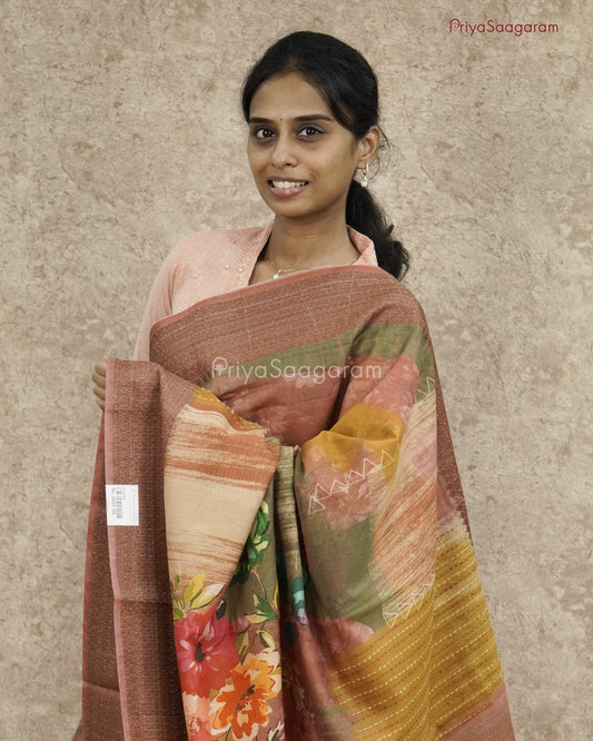 Multi-colored Floral Chanderi - PC2060