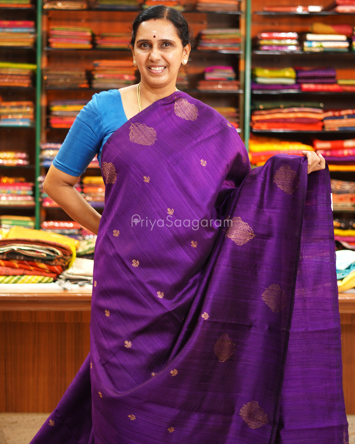 Wine Purple Matka Silk - PE5817