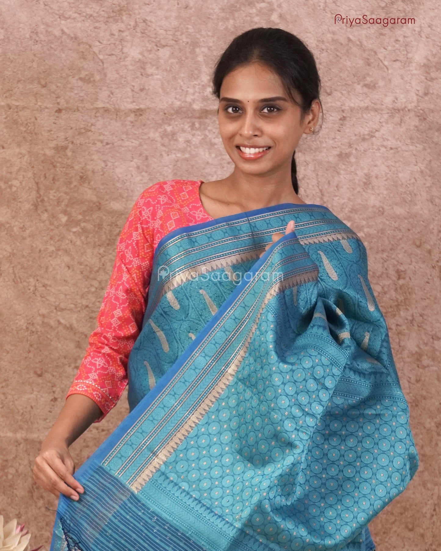 Bluish Green Muslin Silk - PD33