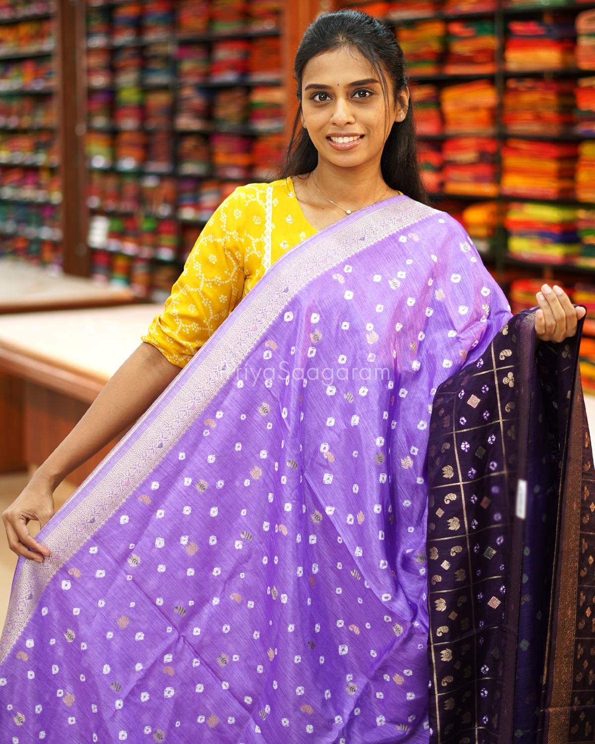 Purple Lavender Woven Chiniya Silk - PE2707