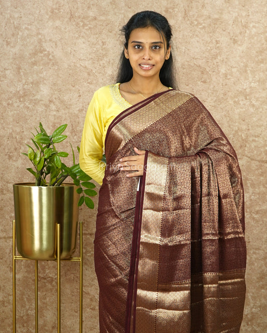 Chocolate Brown Crepe Silk - PD3088