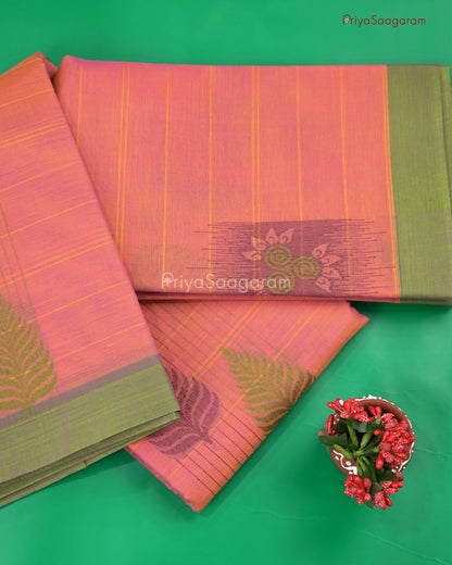 Coral Peach Handloom Cotton - N530