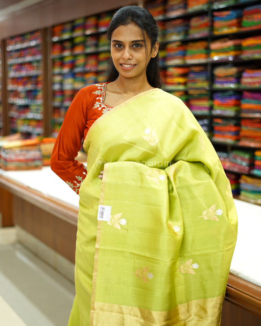 Shining Green Raw Mango Silk - PD1074