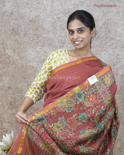 Rustic Zari Checked Chanderi - PC143