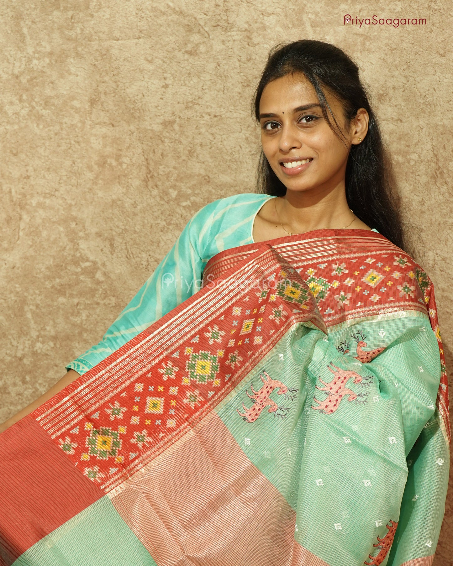 Green Ikkat Kota Silk - PD742