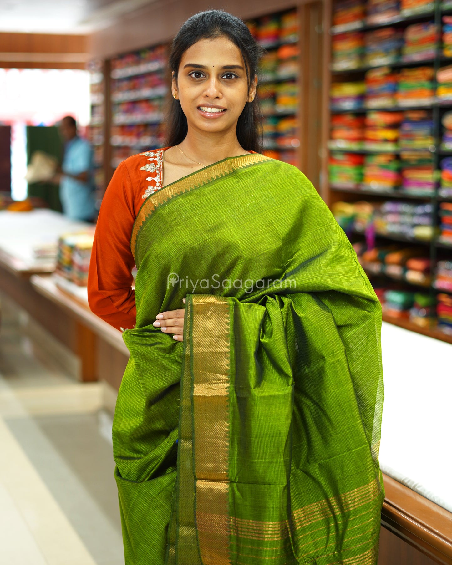 Green Solid Mangalagiri Silk Cotton - N4994