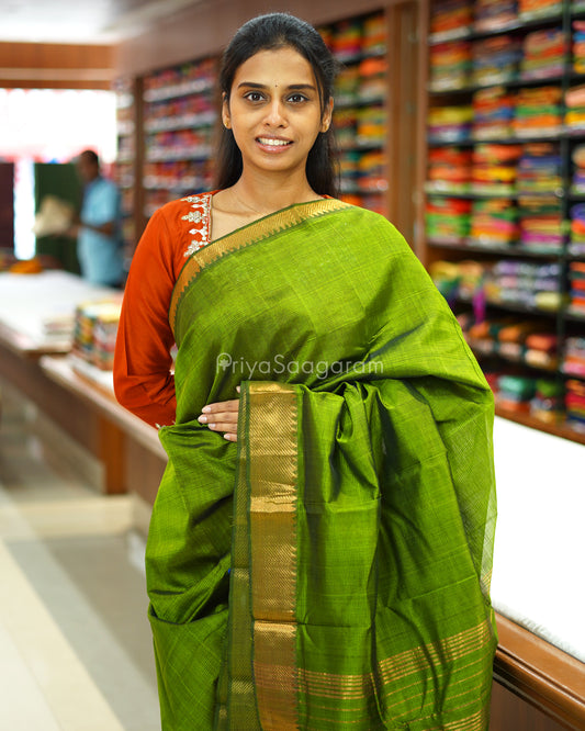Green Solid Mangalagiri Silk Cotton - N4994