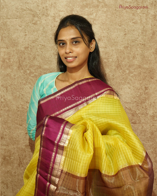 Traditional Yellow Banaras Organza - PD1057