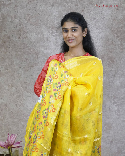 Pineapple Yellow Zari Kota - PC3608