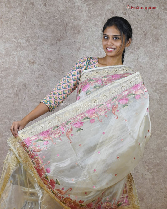 Shimmery Cream Tissue Silk - PC2050
