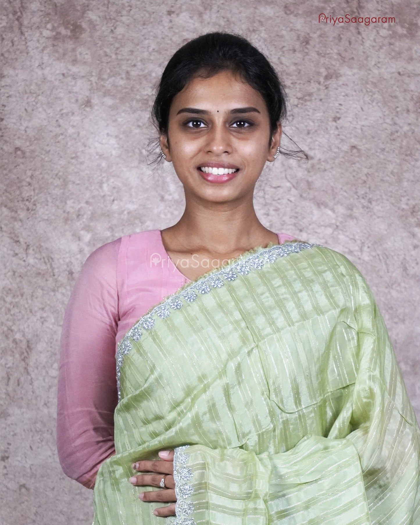 Light Green Dola Tussar - PB5129