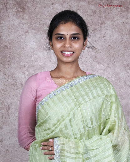 Light Green Dola Tussar - PB5129