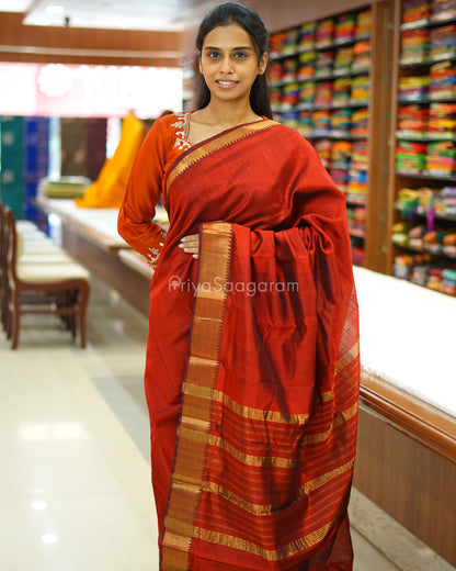 Traditional Red Mangalagiri Silk Cotton - N4320