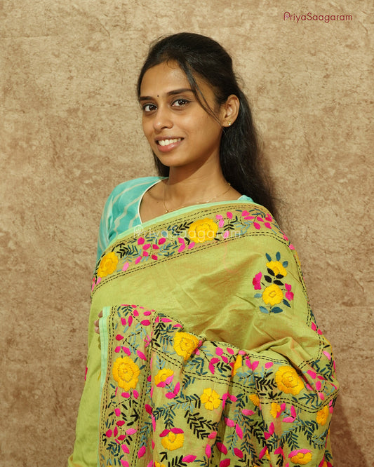Green FullKari Chanderi Cotton - PD391