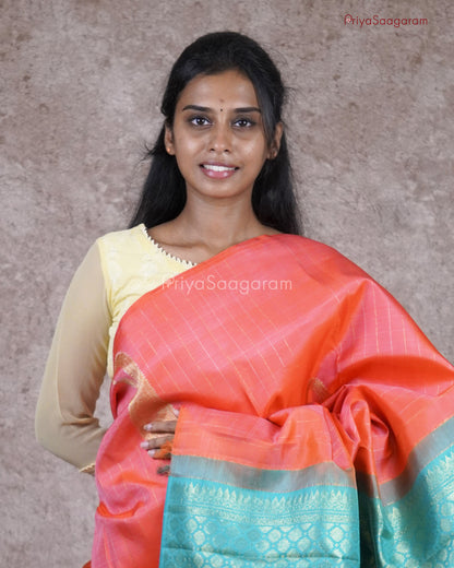 Georgia Peach Kanchipuram - L12354