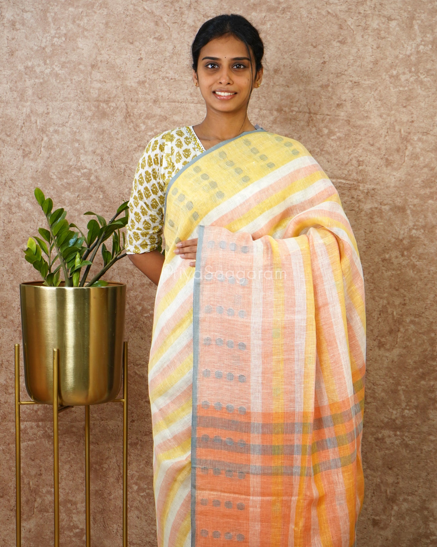 Multi-colour Striped Linen - PD756