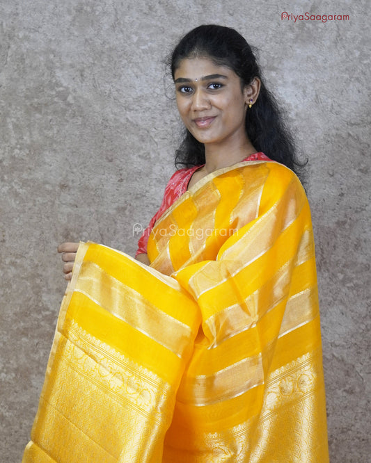 Mango Yellow Cross Kora Silk - PC3833