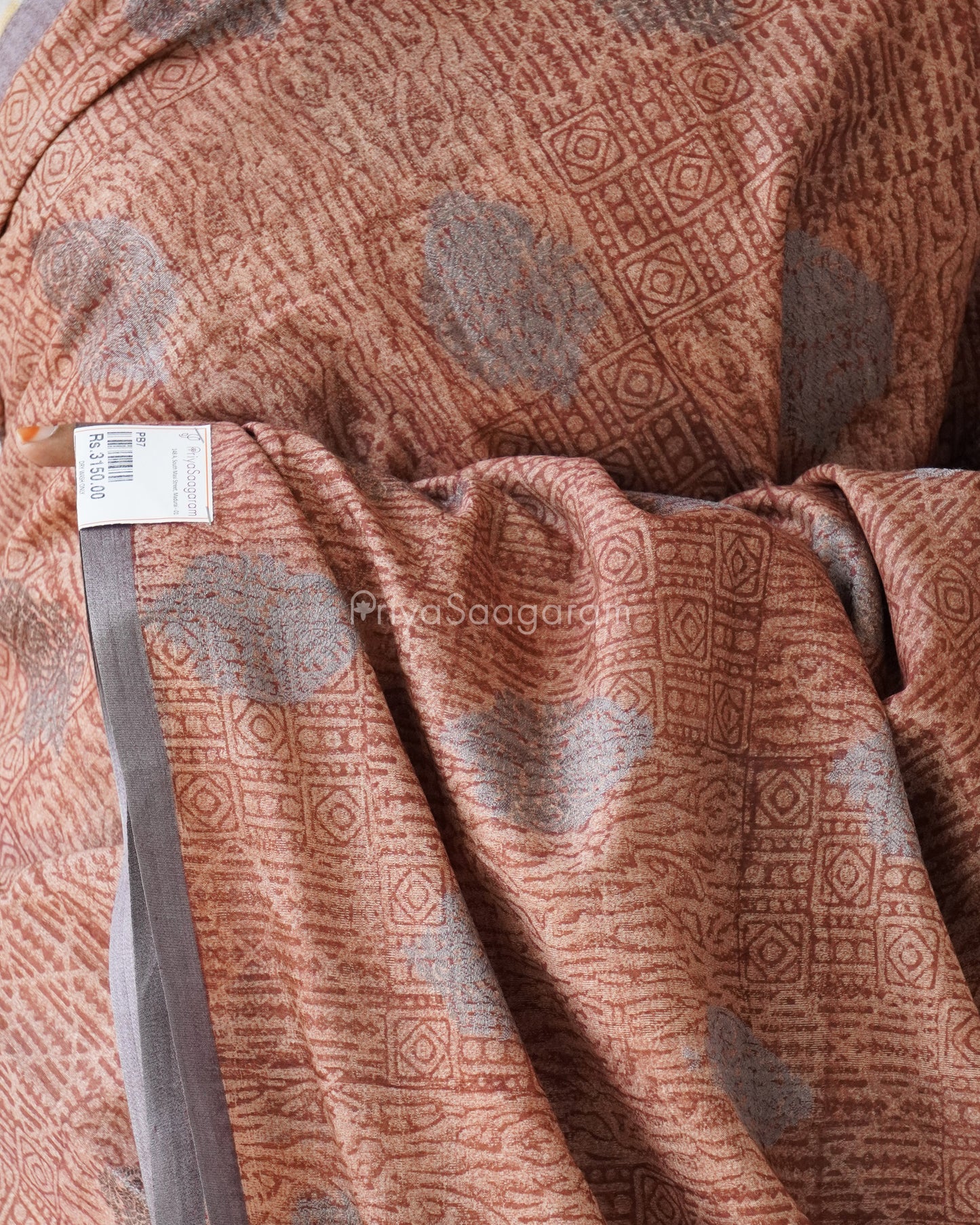 Brick Red Chanderi - PB740