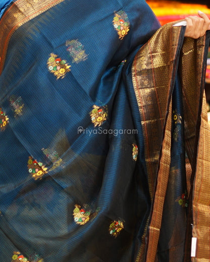 Blue Zari Silk Kota - PE6501