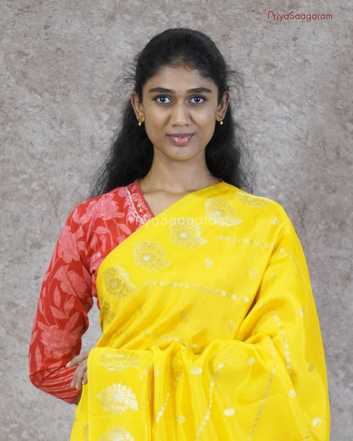 Yellow Purple Chiniya Silk - PC3209