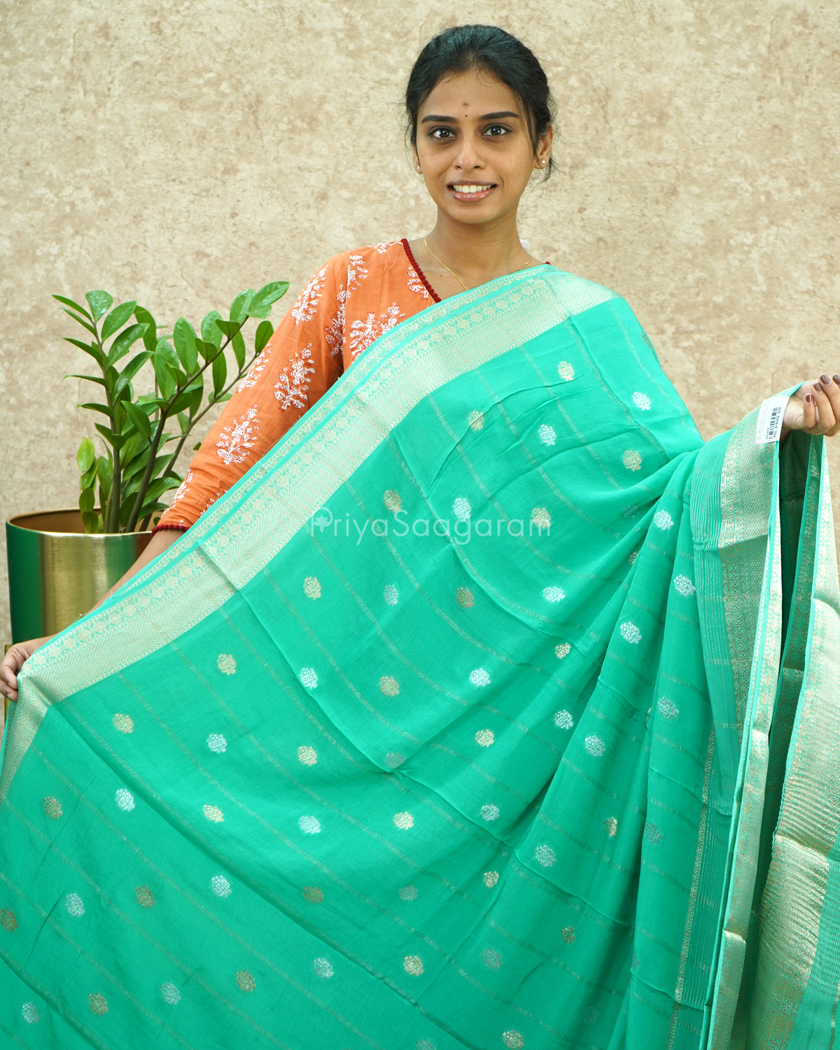 Ocean Green Crepe Silk - PE355